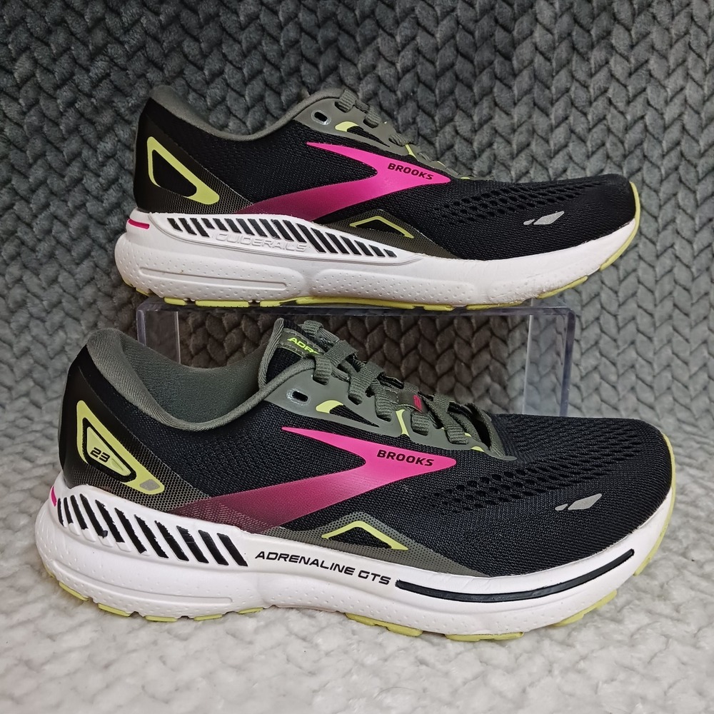 Brooks Adrenaline GTS 23 Black Pink Women's Walking Running Sneakers Shoes Sz 7